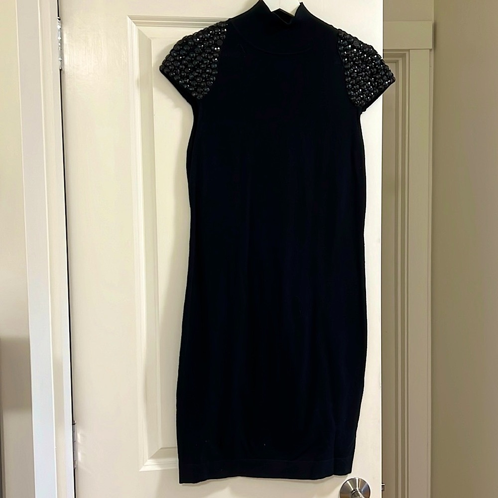 Guess by Marciano black dress with rhinestones on shoulders - like NEW